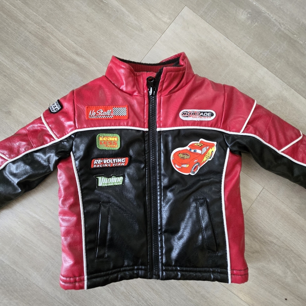 Disney PIXAR CARS Red and Black Racing Jacket, Size 12 Months
